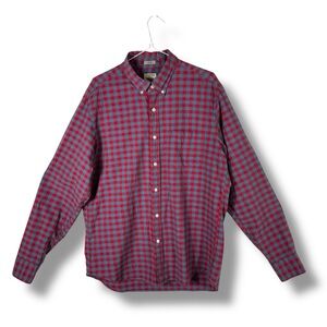 J. Crew Slim Secret Wash Button Down Organic Cotton Shirt, Gingham, Size L